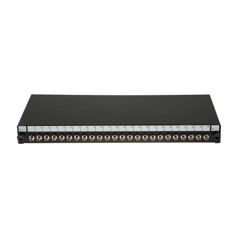 RS PRO 24 Port ST Multimode Fibre Optic Patch Panel Sliding Type 1U Rack Height 44mm Depth 205mm 482mm Width 125-8404