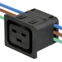 Schurter Type J Straight Snap-in IEC Connector 250V 20A Male 3 Pole IDC Termination 4710.6014