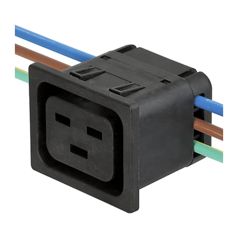 Schurter Type J Straight Snap-in IEC Connector 250V 20A Male 3 Pole IDC Termination 4710.6014