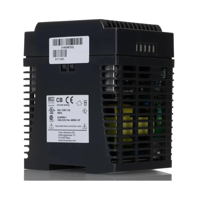 TRACOPOWER TPC Series DIN Rail Power Supply 12V DC, 8A Output, 96W Power, AC/DC Input, IP20, Model TPC 120-112