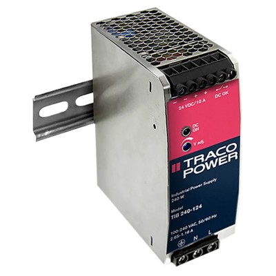 TRACOPOWER TIB Switched Mode DIN Rail Power Supply 264V AC Input 24V DC 3.4A Output 80W TIB 080-124