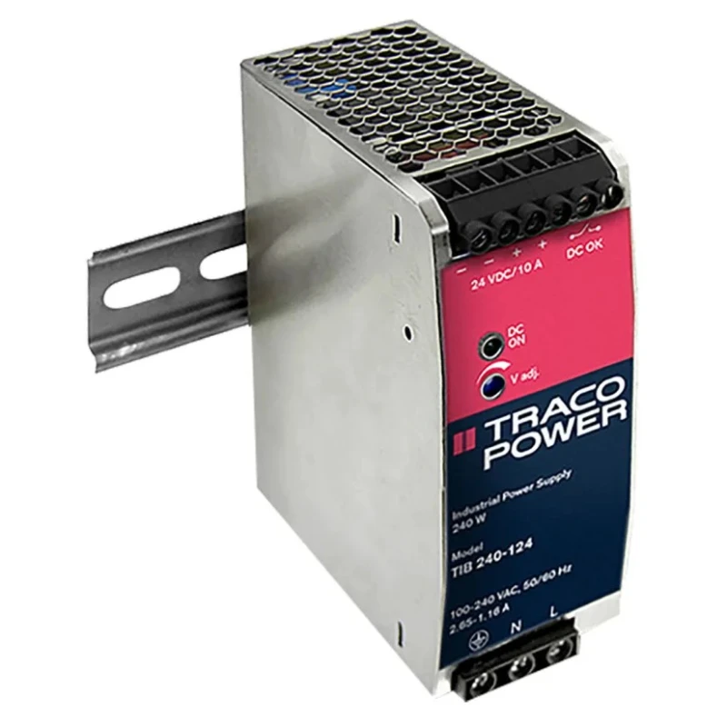 TRACOPOWER TIB Switched Mode DIN Rail Power Supply 264V AC Input 24V DC 3.4A Output 80W TIB 080-124