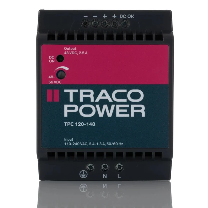TRACOPOWER TPC Switched Mode DIN Rail Power Supply 85-264 V AC/DC Input, 48 V DC 2.5 A Output, 120 W TPC 120-148
