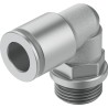 Festo Brass Pneumatic Fitting, Male Threaded-to-Tube, G 3/8 Thread, 12mm Push-in Tube, Nickel Finish NPQH-L-G38-Q12-P10