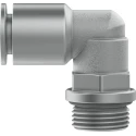 Festo Brass Pneumatic Fitting, Male Threaded-to-Tube, G 3/8 Thread, 12mm Push-in Tube, Nickel Finish NPQH-L-G38-Q12-P10