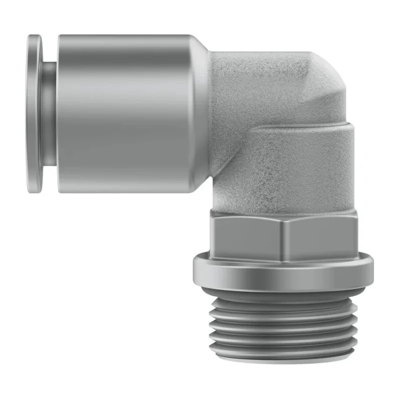 Festo Brass Pneumatic Fitting, Male Threaded-to-Tube, G 3/8 Thread, 12mm Push-in Tube, Nickel Finish NPQH-L-G38-Q12-P10