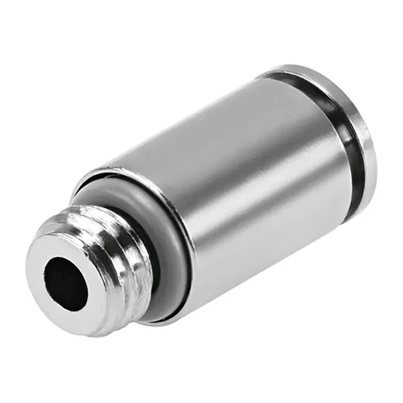 Festo Pneumatic Fitting 4mm Push-in, Male, M5, G Threaded-to-Tube Nickel-Plated Brass, 150°C, 20 bar NPQH-DK-M5-Q4-P10