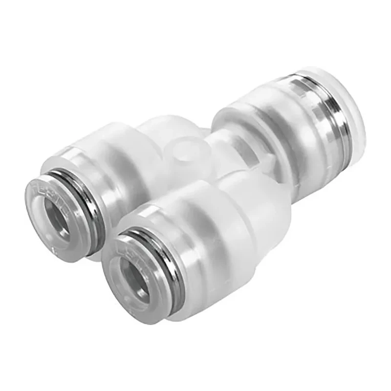 Festo Polypropylene Pneumatic Push-in Y-Connector NPQP Series Push-in 10 mm to Threaded 8 mm NPQP-Y-Q10-Q8-FD-P10