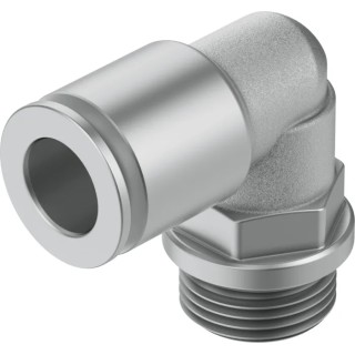 Festo Brass Pneumatic Fitting 90° Male G 1/2 Thread to 14mm Push-In Tube NPQH-L-G12-Q14-P10