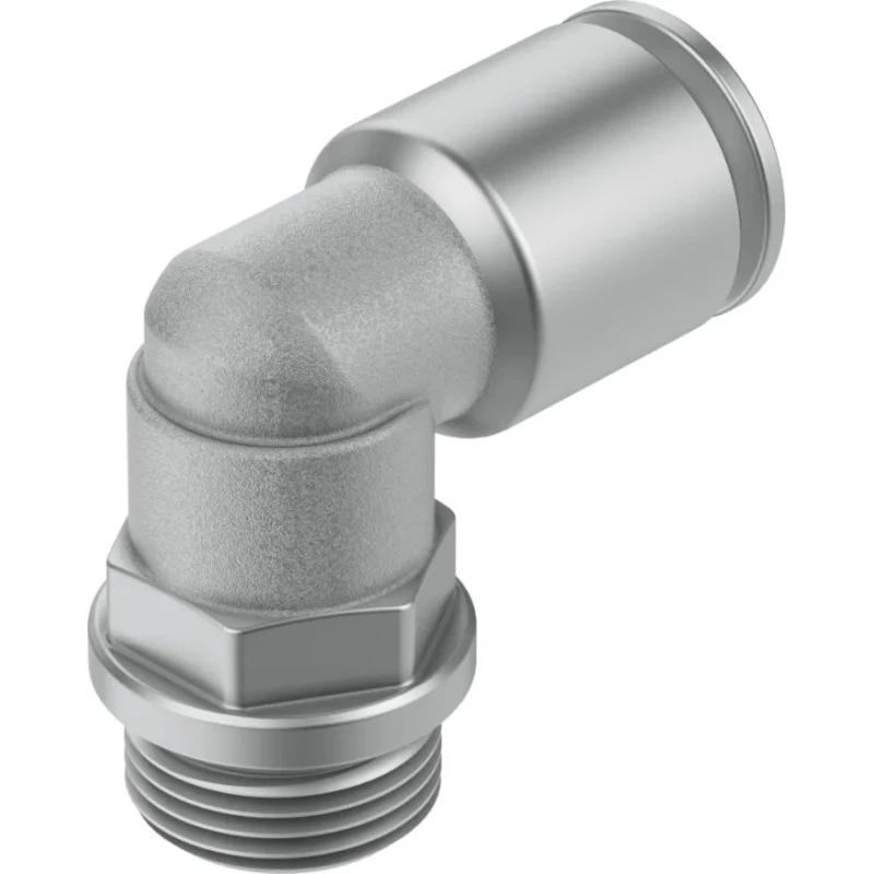 Festo Brass Pneumatic Fitting 90° Male G 1/2 Thread to 14mm Push-In Tube NPQH-L-G12-Q14-P10