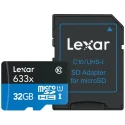 Lexar Industrial Grade 32 GB MicroSDHC Memory Card Class 10 UHS-I U1 with Adapter LSDMI32GBBEU633A