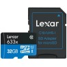 Lexar Industrial Grade 32 GB MicroSDHC Memory Card Class 10 UHS-I U1 with Adapter LSDMI32GBBEU633A
