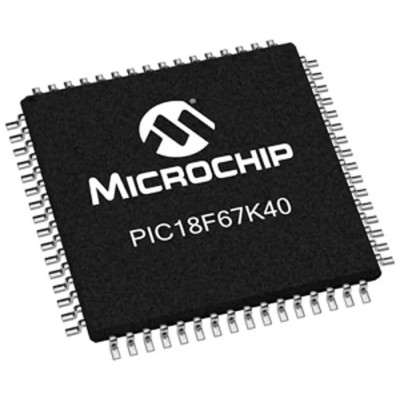 Microchip 8 bit PIC18F Microcontroller 64 MHz 128kB FLASH 64-Pin TQFP PIC18F67K40-E/PT