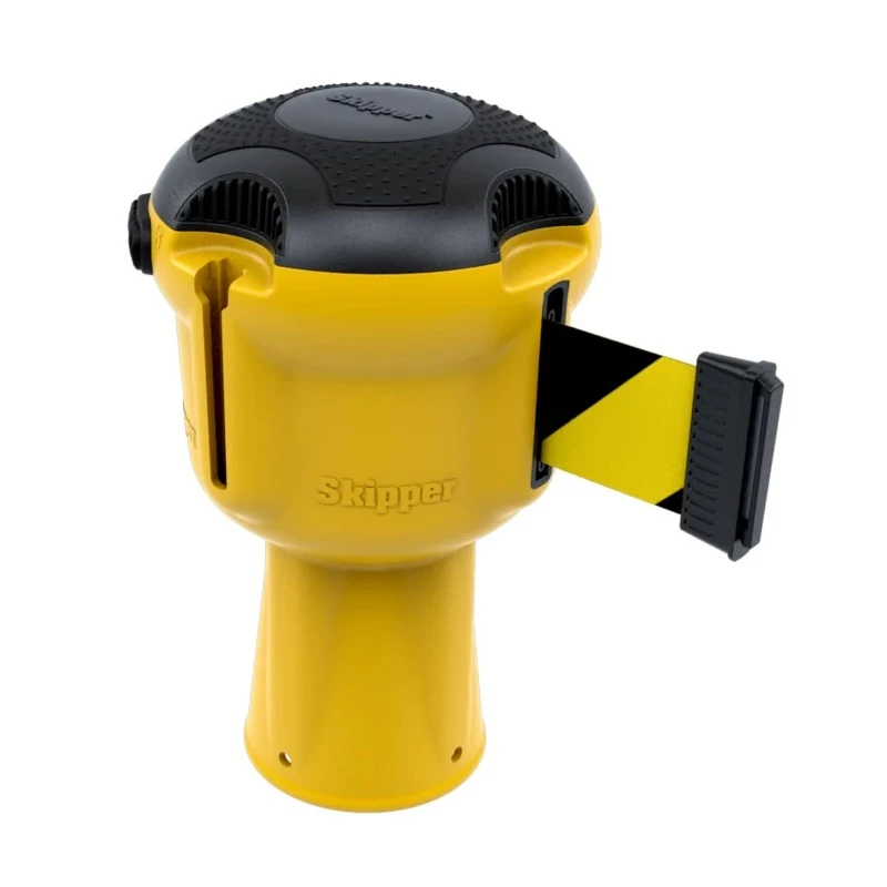 Skipper Black, Yellow Safety Retractable Barrier Tape, Polyester Material, 9 m Length Skipper01-YBY