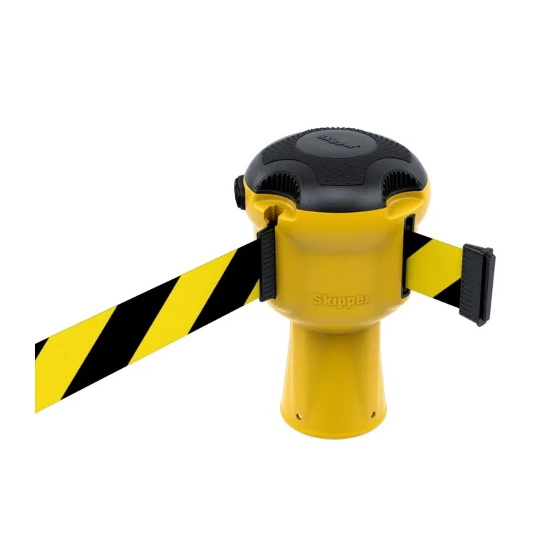 Skipper Black, Yellow Safety Retractable Barrier Tape, Polyester Material, 9 m Length Skipper01-YBY