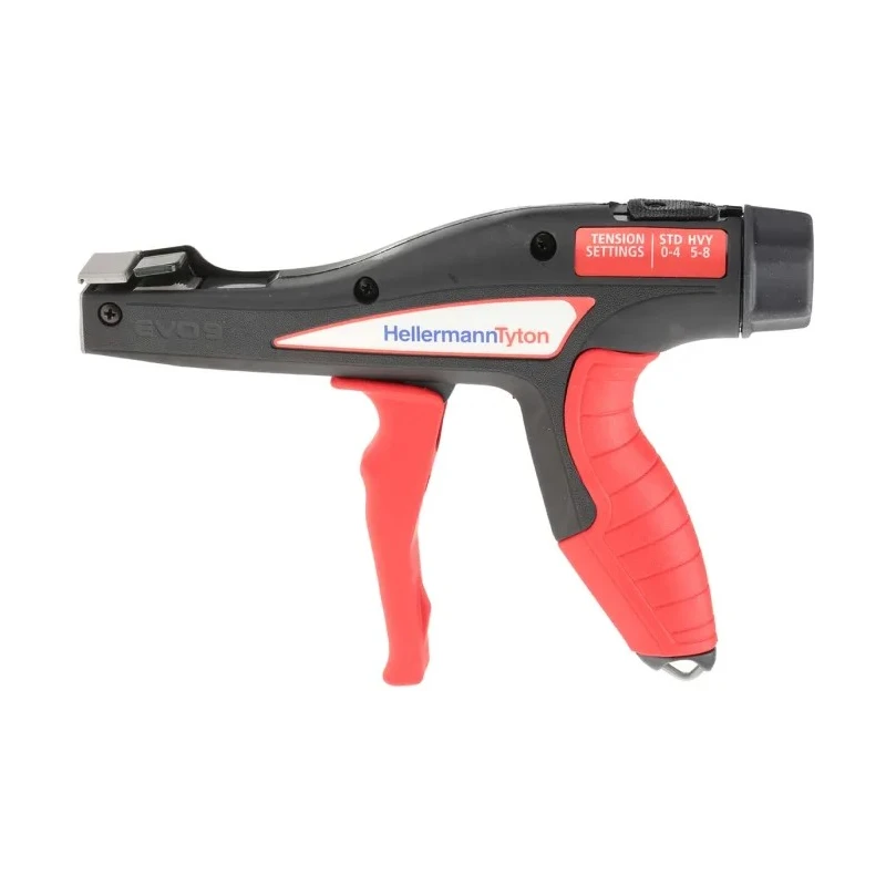 HellermannTyton EVO9 Cable Tie Gun, 13 mm Capacity, Anti-Slip Ergonomic Handle, Plastic Housing EVO9