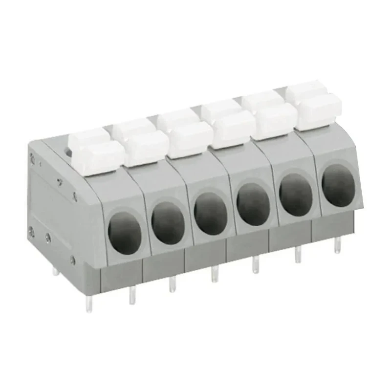 WAGO Lighting Connector 6-Pole PCB Female Solder, 10A, 24A, 5mm Pitch, Grey, Copper Zinc Alloy Contacts 804-106