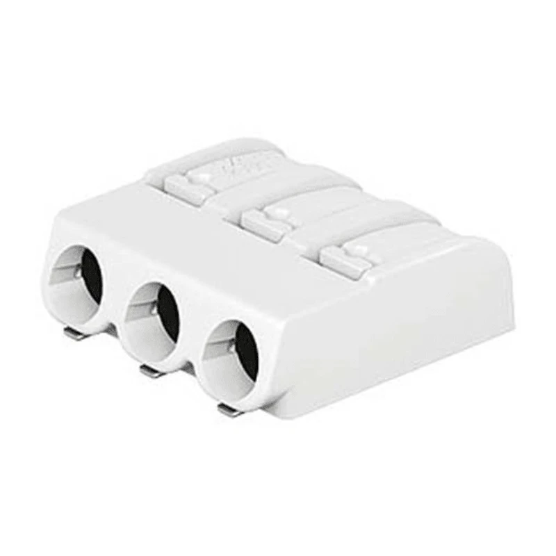 WAGO 2061 Series PCB Terminal Block Female Cage Clamp, 3-Pole, 10A 17.5A, 3-Way 2061-603/998-404