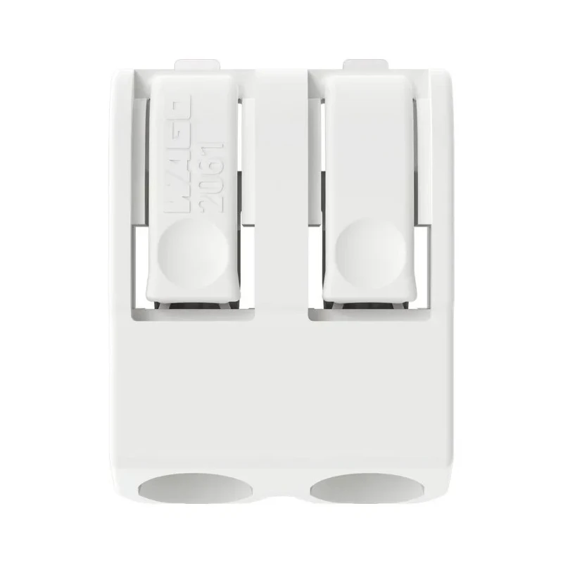 WAGO 2061 Series PCB Terminal Block Female Cage Clamp, 2-Pole, 10A, 17.5A, 630V, 2-Way 2061-602/998-404