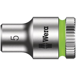 Wera 1/4 in Drive 5 mm 6 Point Hex Chrome Vanadium Steel Socket 23mm Overall Length 05003503001