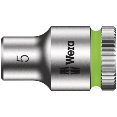 Wera 1/4 in Drive 5 mm 6 Point Hex Chrome Vanadium Steel Socket 23mm Overall Length 05003503001