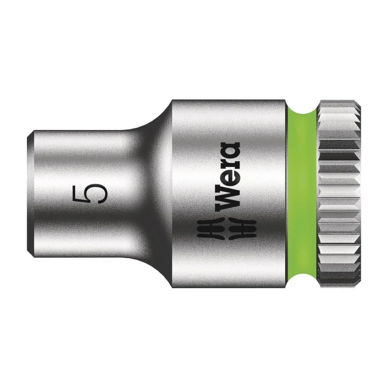 Wera 1/4 in Drive 5 mm 6 Point Hex Chrome Vanadium Steel Socket 23mm Overall Length 05003503001