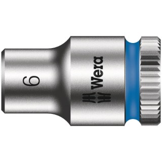 Wera 1/4 in Drive 6 mm Standard Hex Socket, Chrome Vanadium Steel, 23mm Overall Length 05003505001