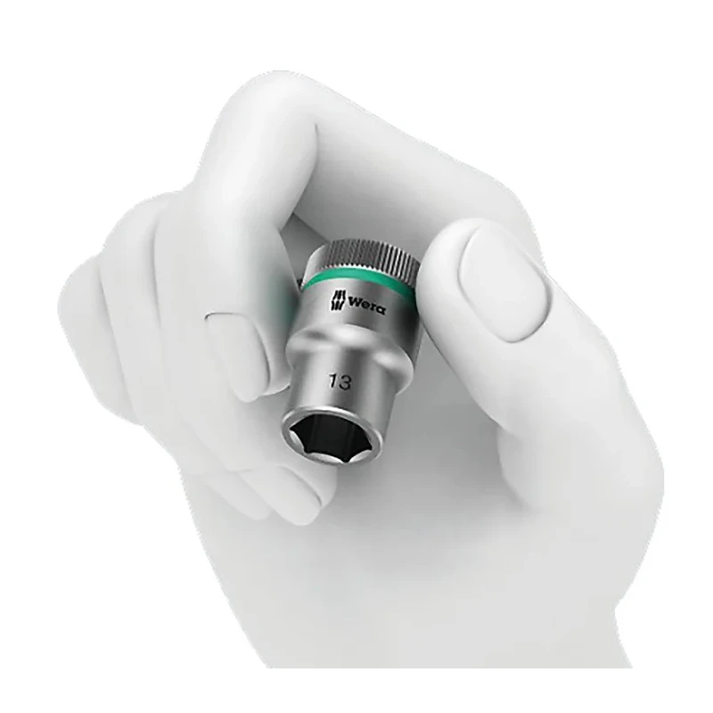 Wera 1/4 in Drive 6 mm Standard Hex Socket, Chrome Vanadium Steel, 23mm Overall Length 05003505001