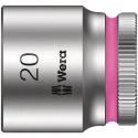 Wera Chrome Vanadium Steel 3/8 in Drive 20 mm 6 Point Hex Socket 30mm Overall Length 05003565001