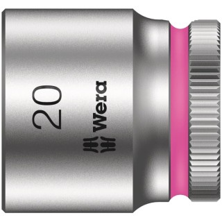 Wera Chrome Vanadium Steel 3/8 in Drive 20 mm 6 Point Hex Socket 30mm Overall Length 05003565001