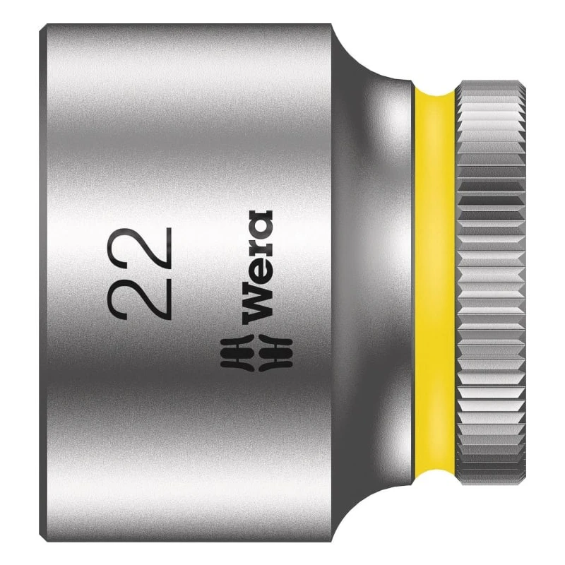 Wera Chrome Vanadium Steel 3/8 in Drive 22 mm 6 Point Hex Socket, 30mm Overall Length 05003567001