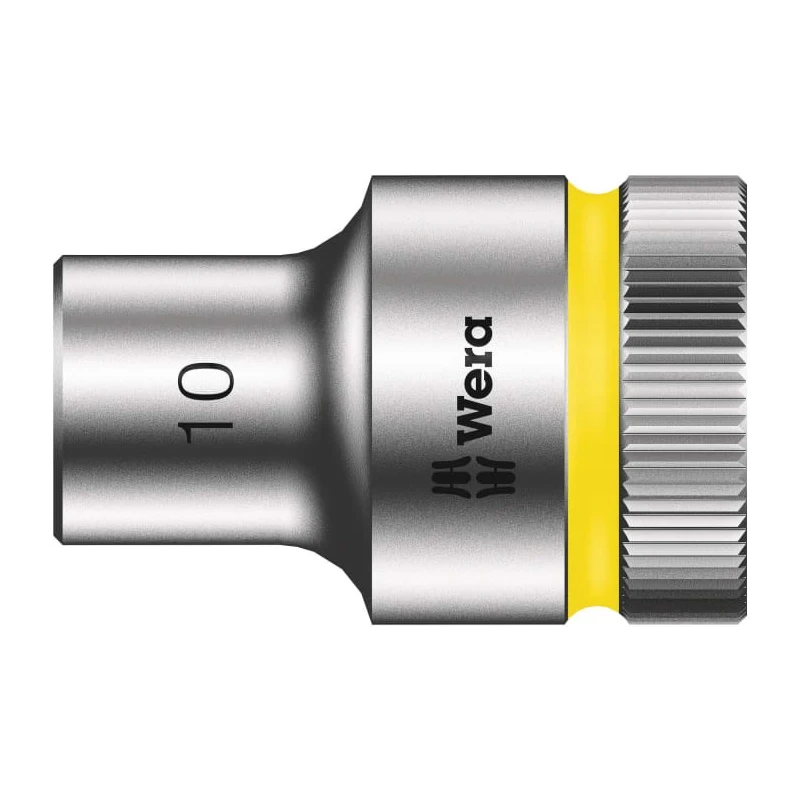 Wera 1/2 in Drive 10 mm 6 Point Hex Socket Chrome Vanadium Steel, 37mm Overall Length 05003601001