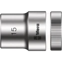 Wera Chrome Vanadium Steel 1/2 in Drive 15 mm 6 Point Hex Socket, 37mm Overall Length 05003606001