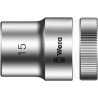 Wera Chrome Vanadium Steel 1/2 in Drive 15 mm 6 Point Hex Socket, 37mm Overall Length 05003606001