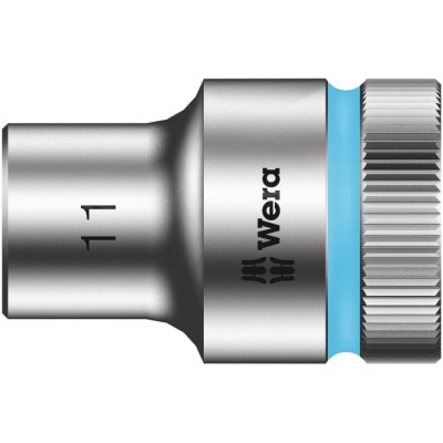 Wera 1/2 in Drive 11 mm 6 Point Hex Chrome Vanadium Steel Socket 37mm Overall Length 05003602001