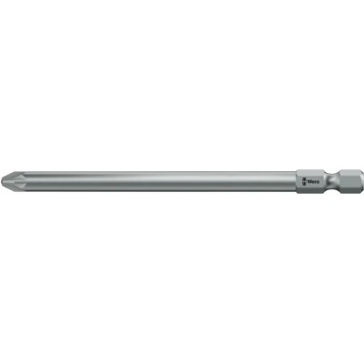 Wera Screwdriver Bit PZ3 Size, 6.35 mm Hex Drive, 110 mm Overall Length 05057776001