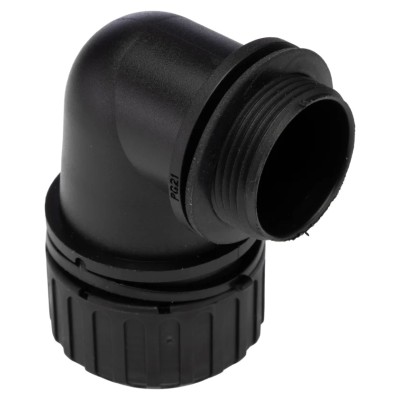 Adaptaflex Black Conduit Fitting Nominal Size 28 mm PG21 Polyamide 66 IP68 IP67 IP66 IP69K PG21