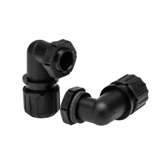 Adaptaflex Black Polyamide 66 Conduit Fitting 13 mm Nominal Size PG9 Thread with 90° Elbow ASF13/PG9/90 & AWB13
