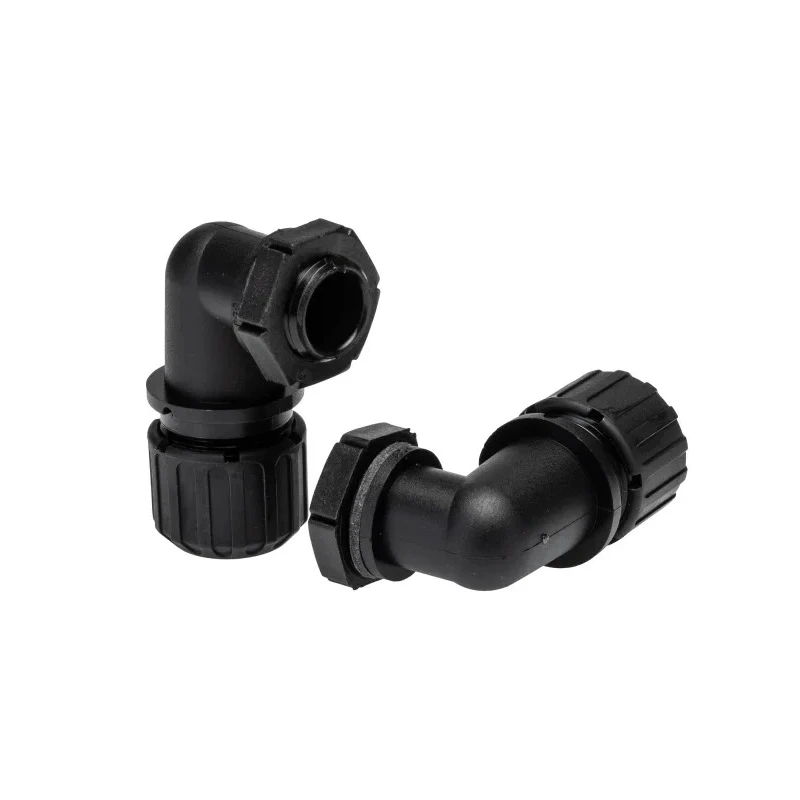 Adaptaflex Black Polyamide 66 Conduit Fitting 13 mm Nominal Size PG9 Thread with 90° Elbow ASF13/PG9/90 & AWB13