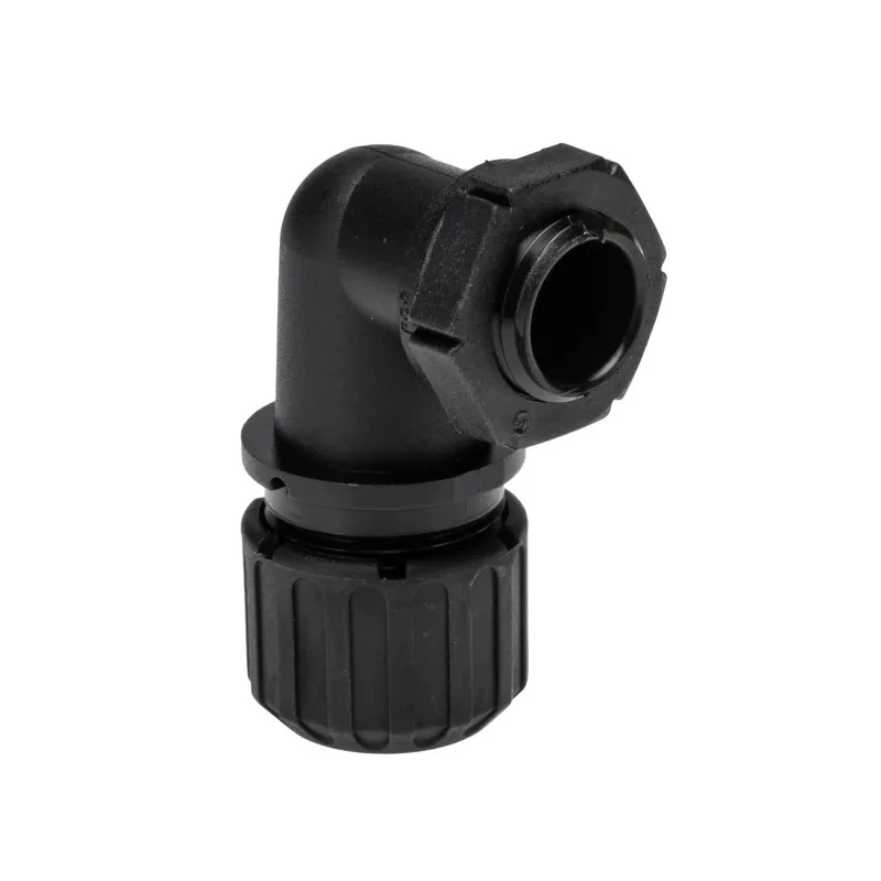 Adaptaflex Black Polyamide 66 Conduit Fitting 13 mm Nominal Size PG9 Thread with 90° Elbow ASF13/PG9/90 & AWB13