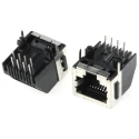 TE Connectivity 5555141 Series Cat3 Shielded Right Angle Female RJ45 Connector Through Hole 1 Port 8 Way RJ45