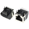 TE Connectivity 5555141 Series Cat3 Shielded Right Angle Female RJ45 Connector Through Hole 1 Port 8 Way RJ45