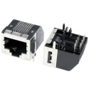 TE Connectivity 5555141 Series Cat3 Shielded Right Angle Female RJ45 Connector Through Hole 1 Port 8 Way RJ45