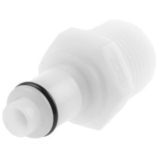 Colder Products Hose Connector Threaded 3/8 in Male NPT Acetal Body White 8.3 bar PLCD24006