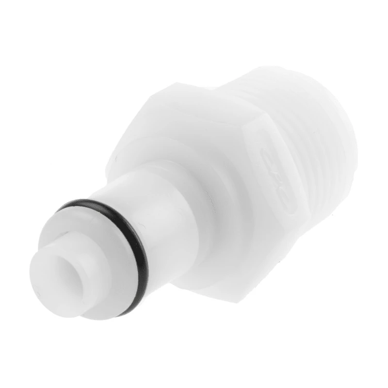 Colder Products Hose Connector Threaded 3/8 in Male NPT Acetal Body White 8.3 bar PLCD24006
