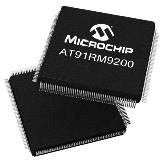 Microchip 32 bit ARM920T Microcontroller PQFP 208-Pin 180 MHz 128kB FLASH AT91RM9200-QU-002
