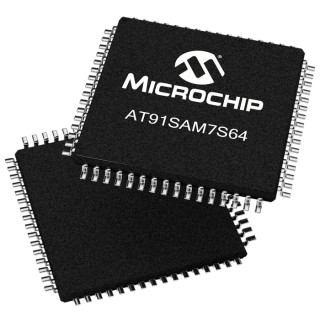 Microchip 32 bit ARM7TDMI AT91 Microcontroller 55 MHz 64kB FLASH 64-Pin LQFP AT91SAM7S64C-AU