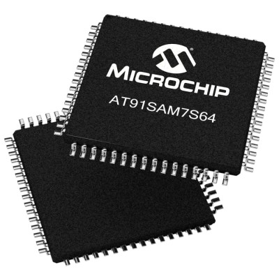 Microchip 32 bit ARM7TDMI AT91 Microcontroller 55 MHz 64kB FLASH 64-Pin LQFP AT91SAM7S64C-AU