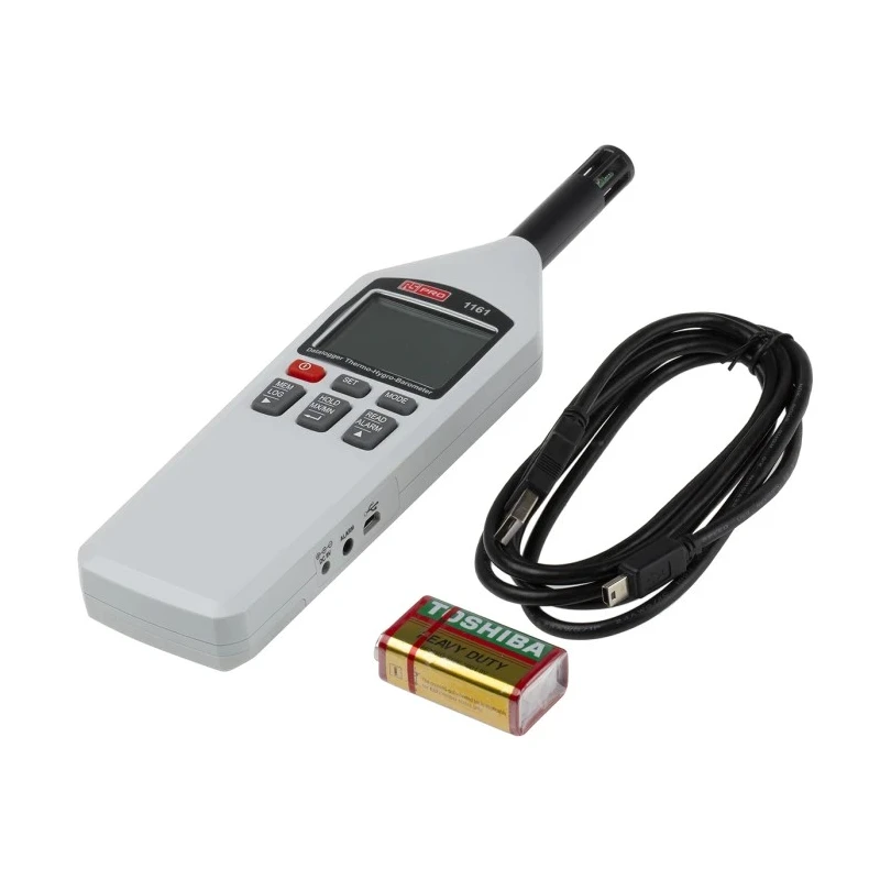 RS PRO Digital Hygrometer with USB Interface, Temperature Accuracy ±0.4 °C, Humidity Accuracy ±3 %RH, Max Temp 100 127-8297