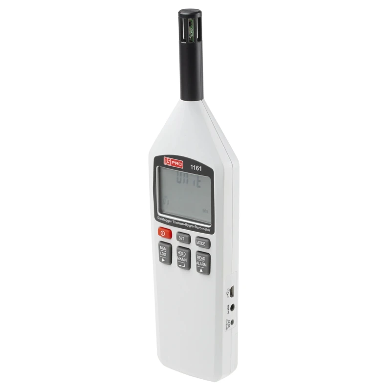 RS PRO Digital Hygrometer with USB Interface, Temperature Accuracy ±0.4 °C, Humidity Accuracy ±3 %RH, Max Temp 100 127-8297